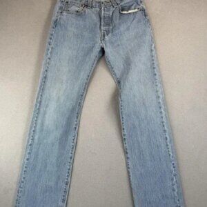 VTG Levis 501 Jeans Mens 31x34 Blue Straight Leg Button Fly Made Egypt Denim